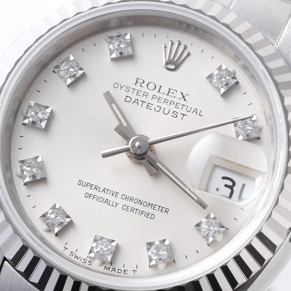 ROLEX DATEJUST DIAMOND SILVER WATCH - 4