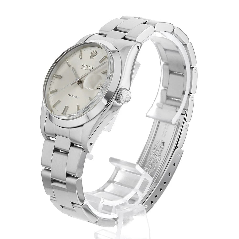 ROLEX OYSTER DATE PRECISION SILVER WATCH - 2