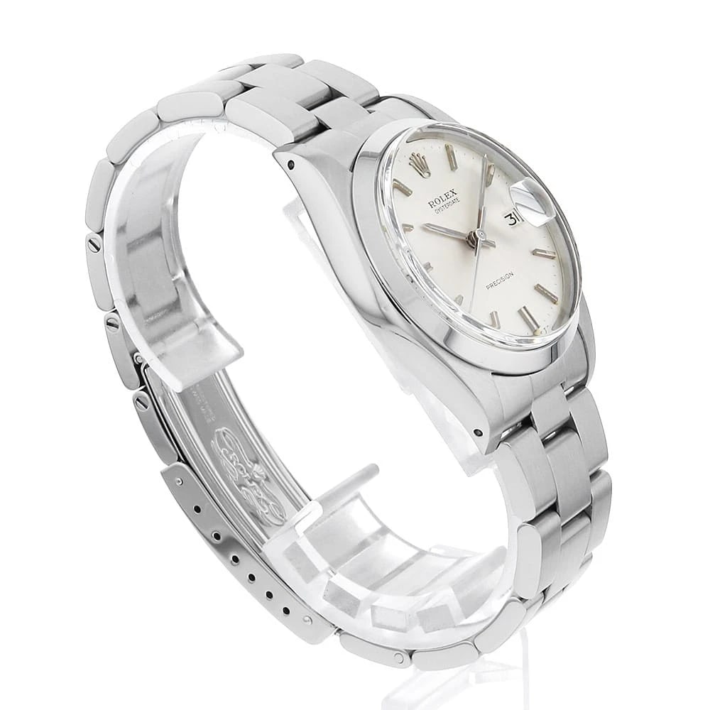 ROLEX OYSTER DATE PRECISION SILVER WATCH - 3