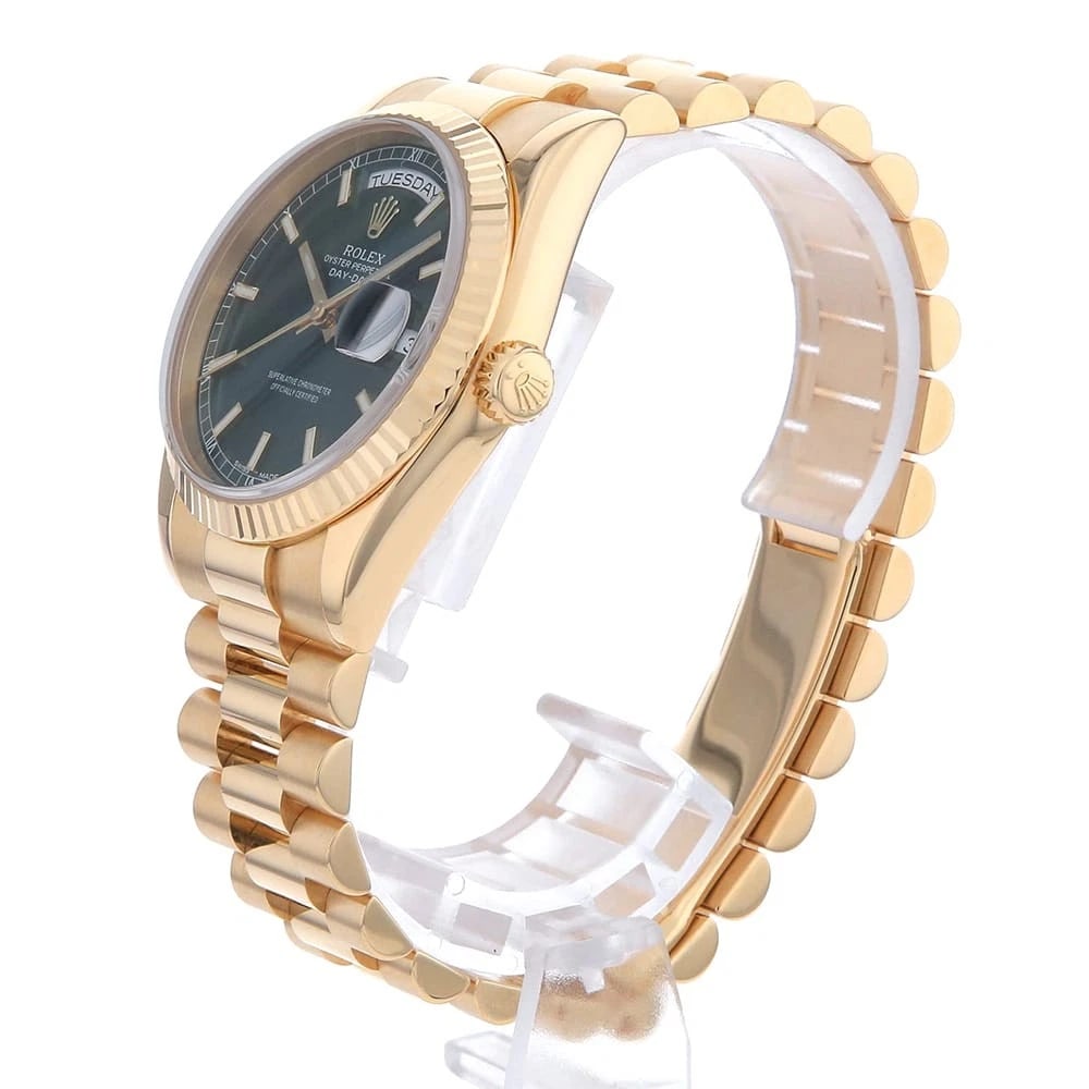 ROLEX DATE GREEN WATCH - 2