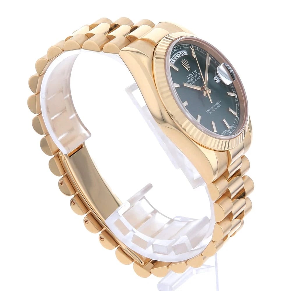 ROLEX DATE GREEN WATCH - 3
