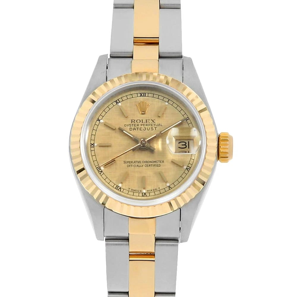 ROLEX DATEJUST CHAMPAGNE MOSAIC ROWS OYSTER BRACELAT WATCH: ROLEX Datejust Champagne Mosaic Rows Oyster Bracelat Watch Brand: ROLEX Type: Wrist watch Material: Band Material Stainless Steel/Yellow Gold, Case Material Stainless Steel/Yellow Gold Color: Dial col