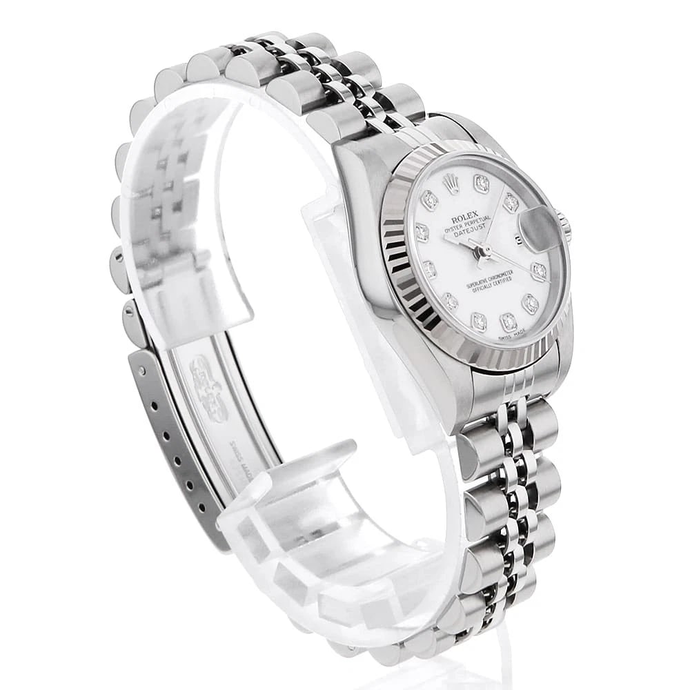 ROLEX DATEJUST DIAMOND SILVER WATCH - 3