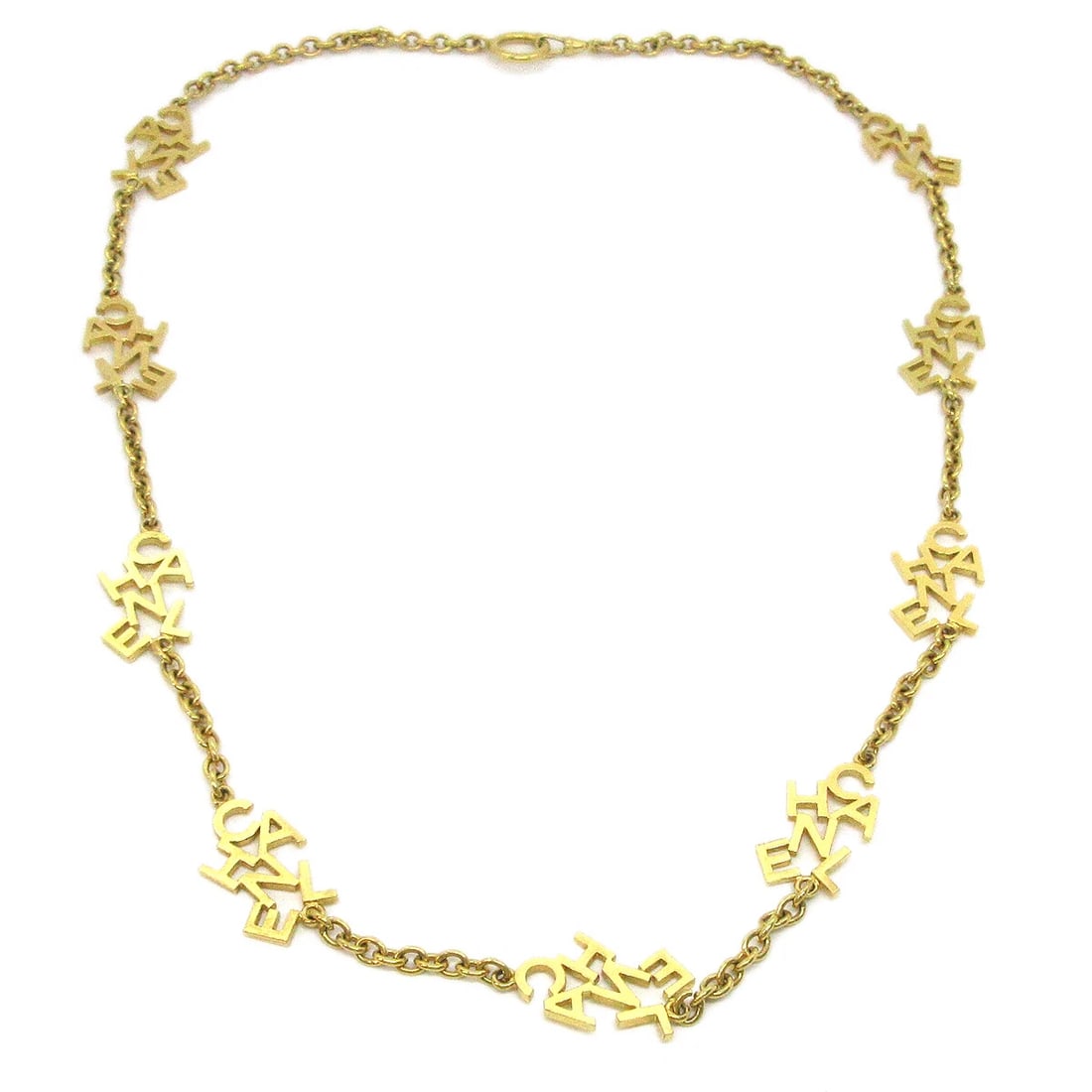 CHANEL GOLD CHAIN NECKLACE: Chanel Gold Chain Necklace Brand: Chanel Type/Style: Necklace Material: Gold-tone Color: Gold Size: Chain(Overall) : 91.0 cm Charm: W 2.0 x H 3.5 cm Accessories: None Accessories Notice: When