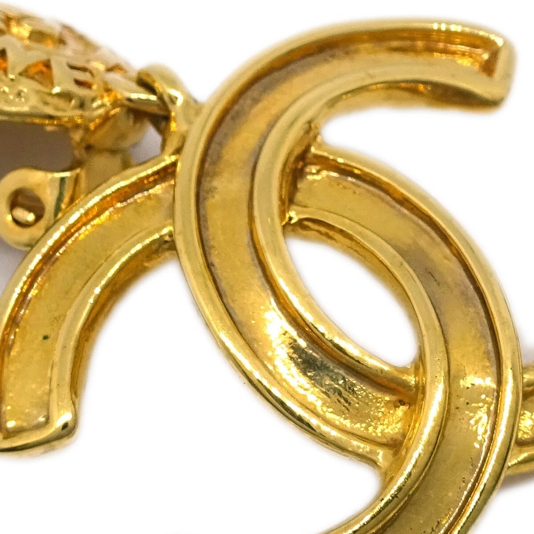 CHANEL GOLD DANGLE EARRINGS - 2