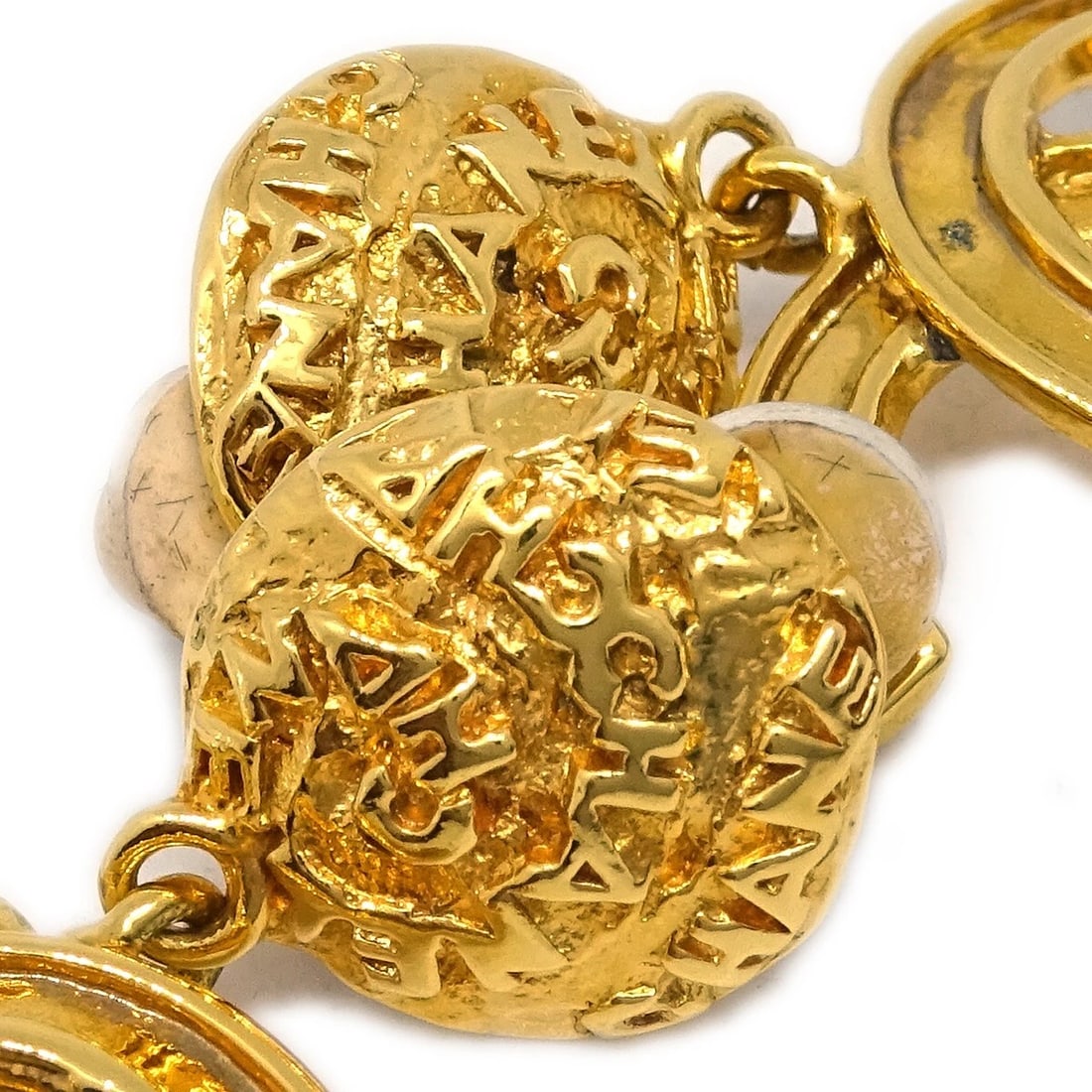 CHANEL GOLD DANGLE EARRINGS - 3