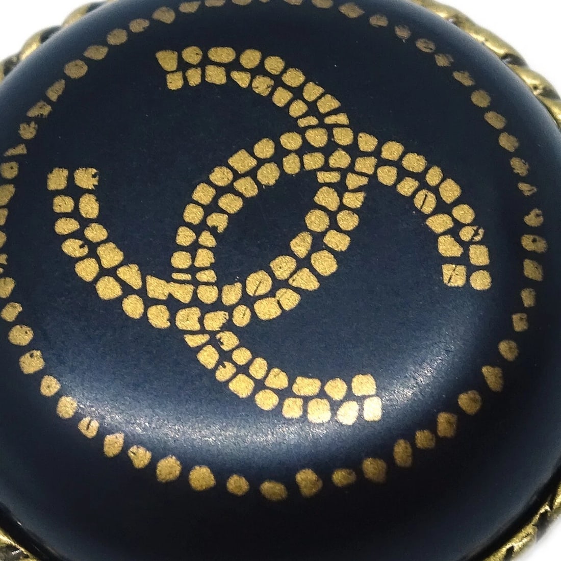 CHANEL BLACK BUTTON EARRINGS - 2