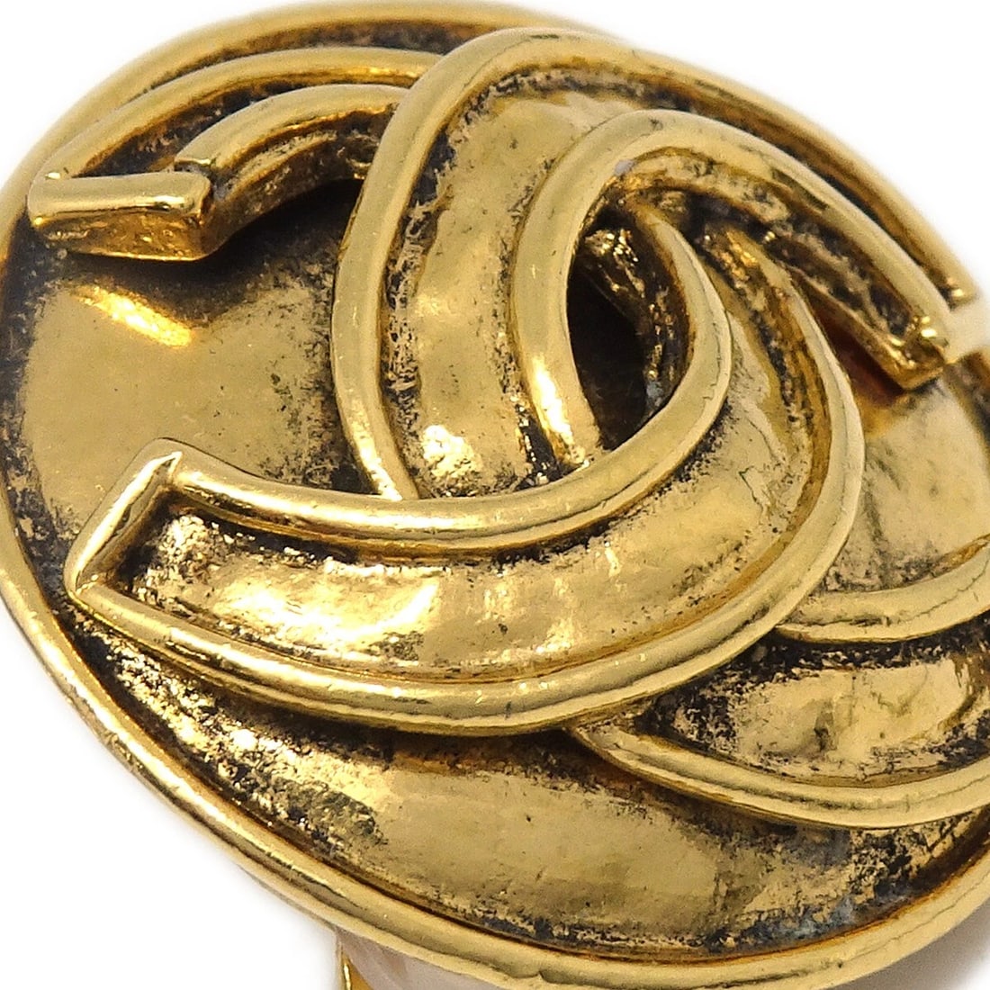 CHANEL BUTTON EARRINGS - 2