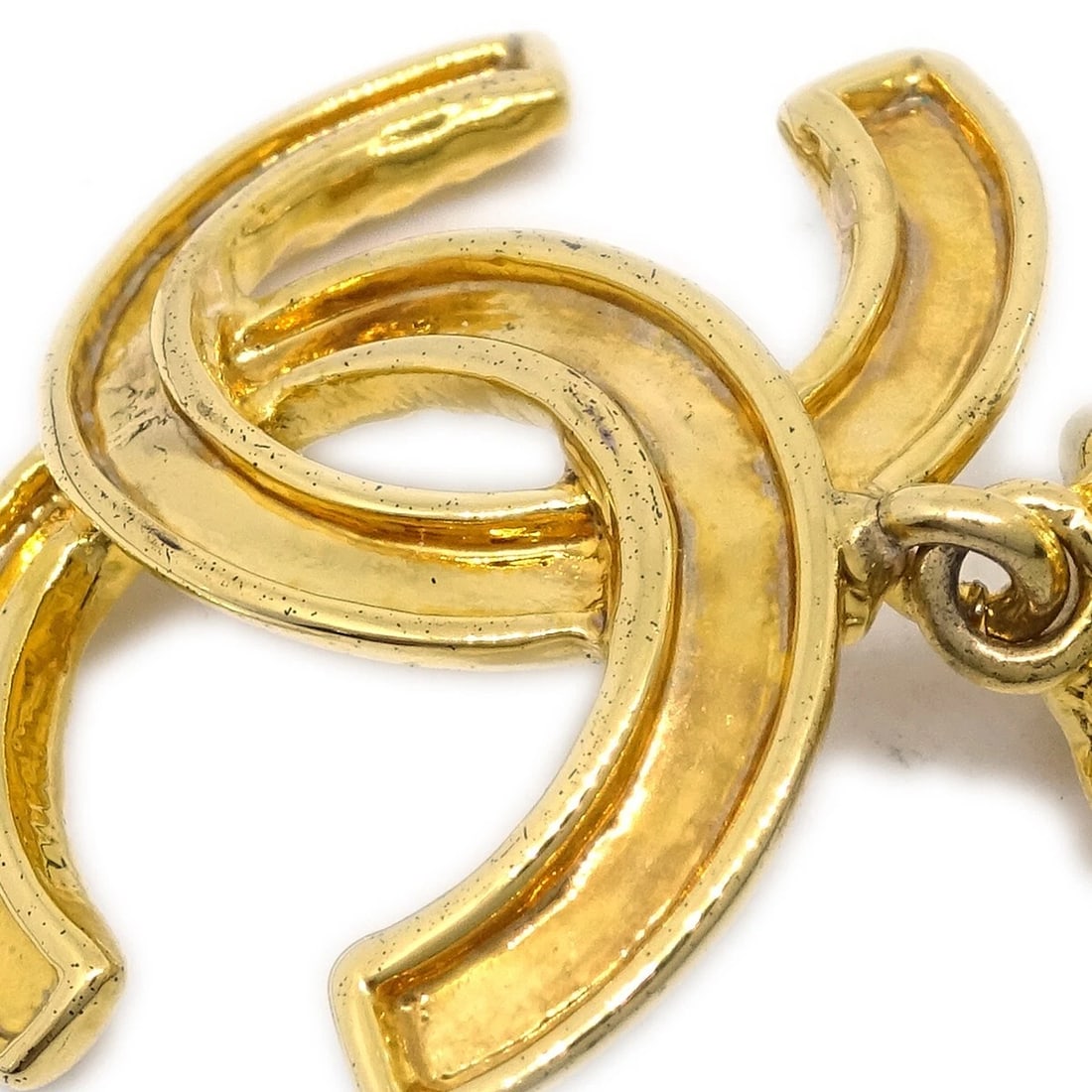 CHANEL GOLD DANGLE EARRINGS - 2