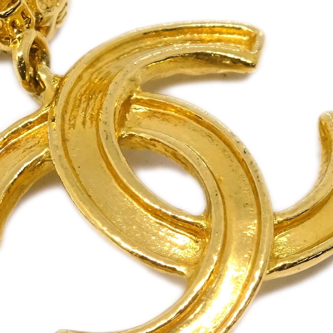 CHANEL GOLD DANGLE EARRINGS - 2