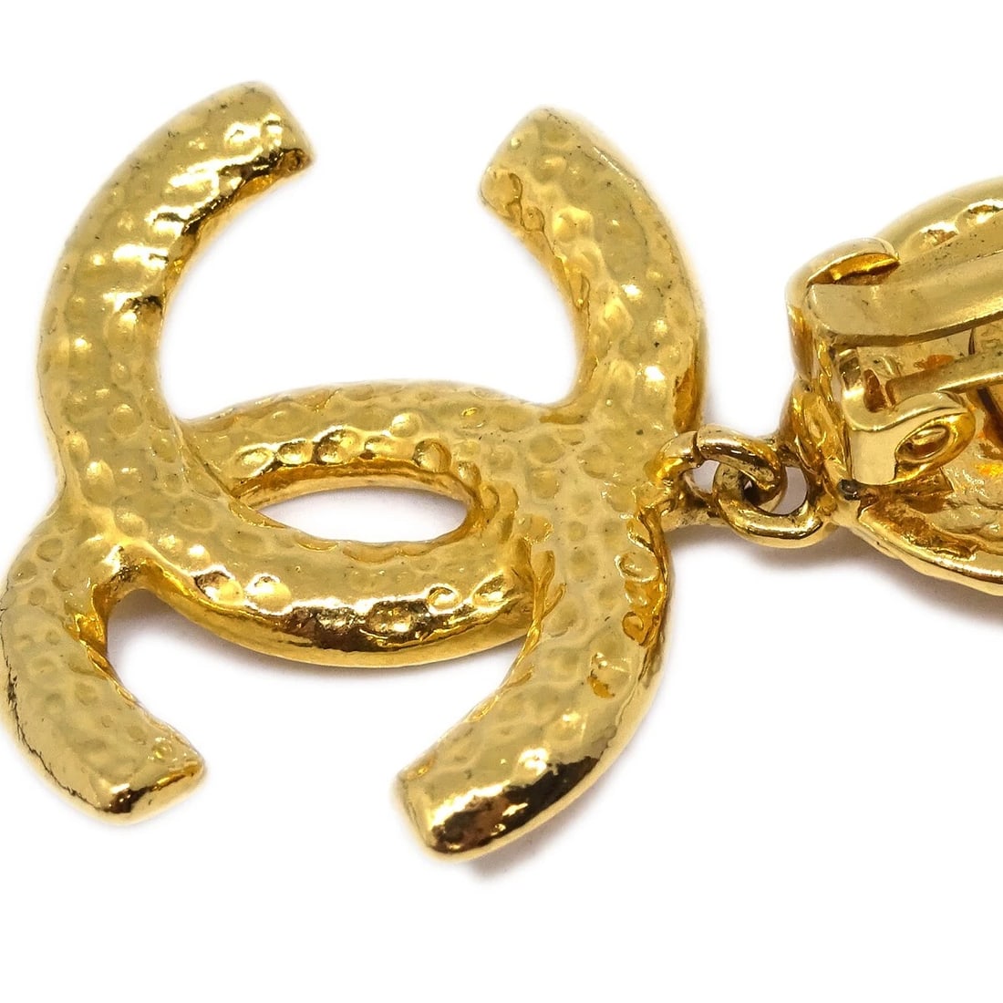 CHANEL GOLD DANGLE EARRINGS - 3