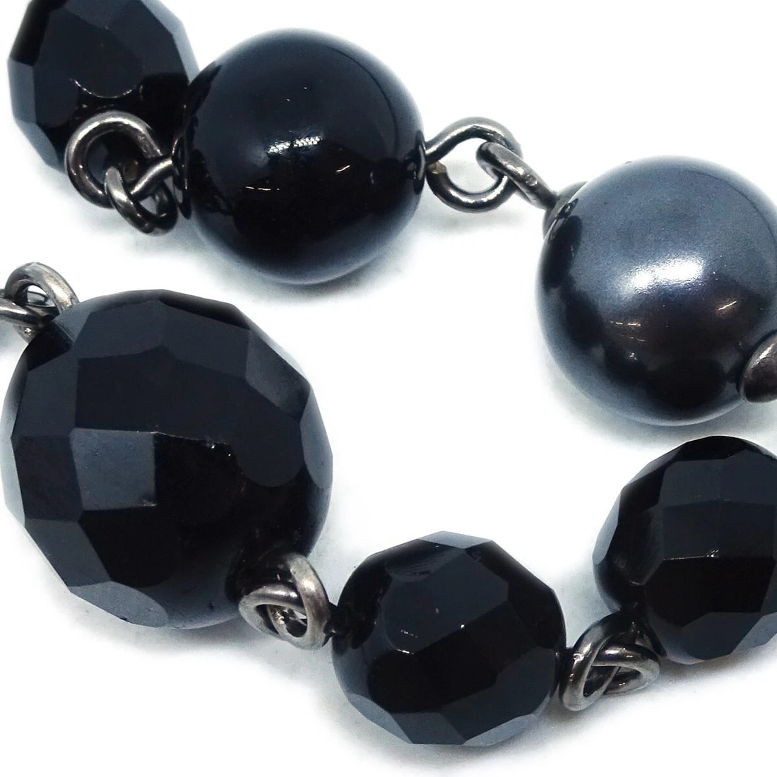 CHANEL BRACELET BLACK: Chanel Bracelet Black Brand: CHANEL Type/Style: Bracelet Material: Silver Plated Acrylic Color: Black, Silver Size: Inner circumference : 17.0 cm Charm : W 3.0 x H 2.2 cm Accessories: None