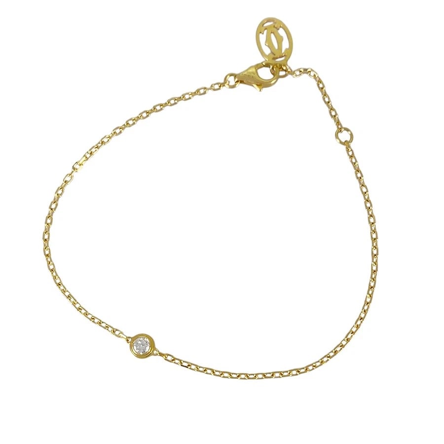 CARTIER DAMOUR YELLOW GOLD DIAMOND BRACELET: Cartier Damour Yellow gold Diamond Bracelet Brand: Cartier Type/Style: Bracelet Material: 18K Yellow Gold, Main Stone/Creation Natural Color: Gold Size: Wrist Size:18cm Accessories: None Accessories