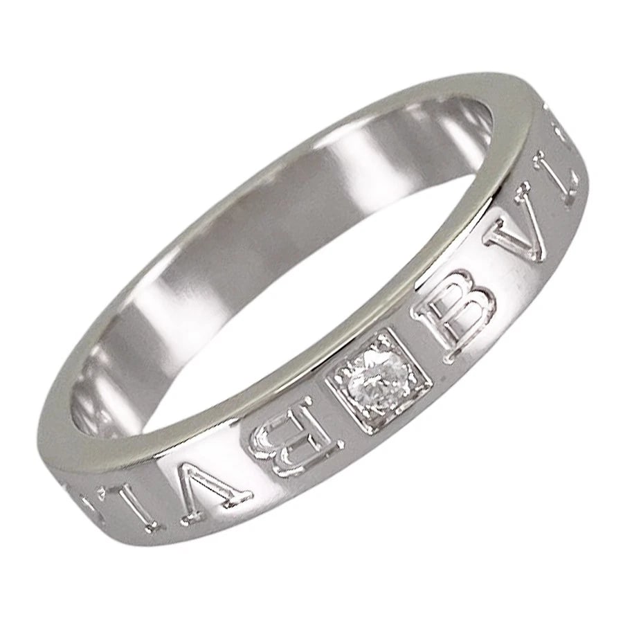 BVLGARI WHITE GOLD DIAMOND RING: BVLGARI White gold Diamond Ring Brand: BVLGARI Type/Style: Ring Material: 18K White Gold, Main Stone/Creation NATURAL Color: Silver Size: US:10-10.5 Accessories: None Accessories Notice: When