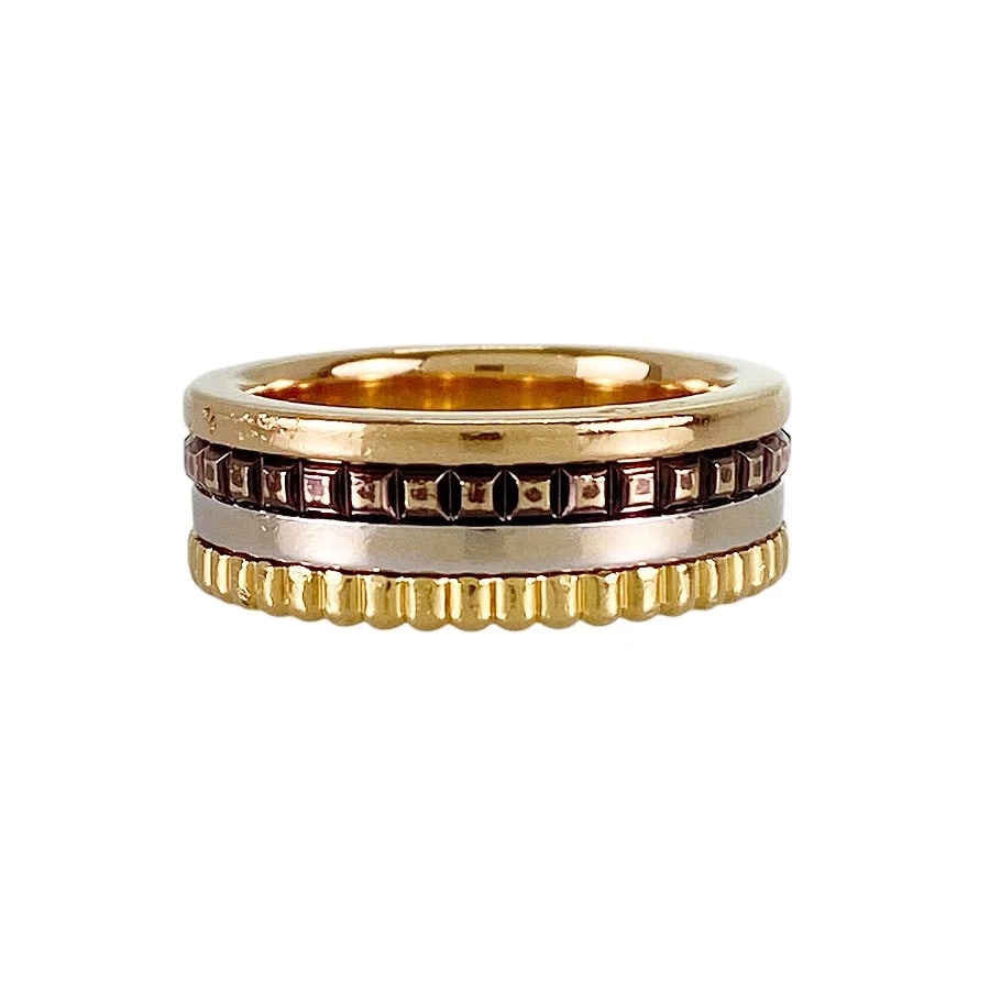 BOUCHERON QUATRE CLASSIC YELLOW GOLD RING: Boucheron Quatre Classic Yellow gold Ring Brand: Boucheron Type/Style: Ring Material: 18K Yellow Gold 18K White Gold 18K Rose Gold Color: Gold Size: US:5.5 Accessories: None Accessories Notice: When
