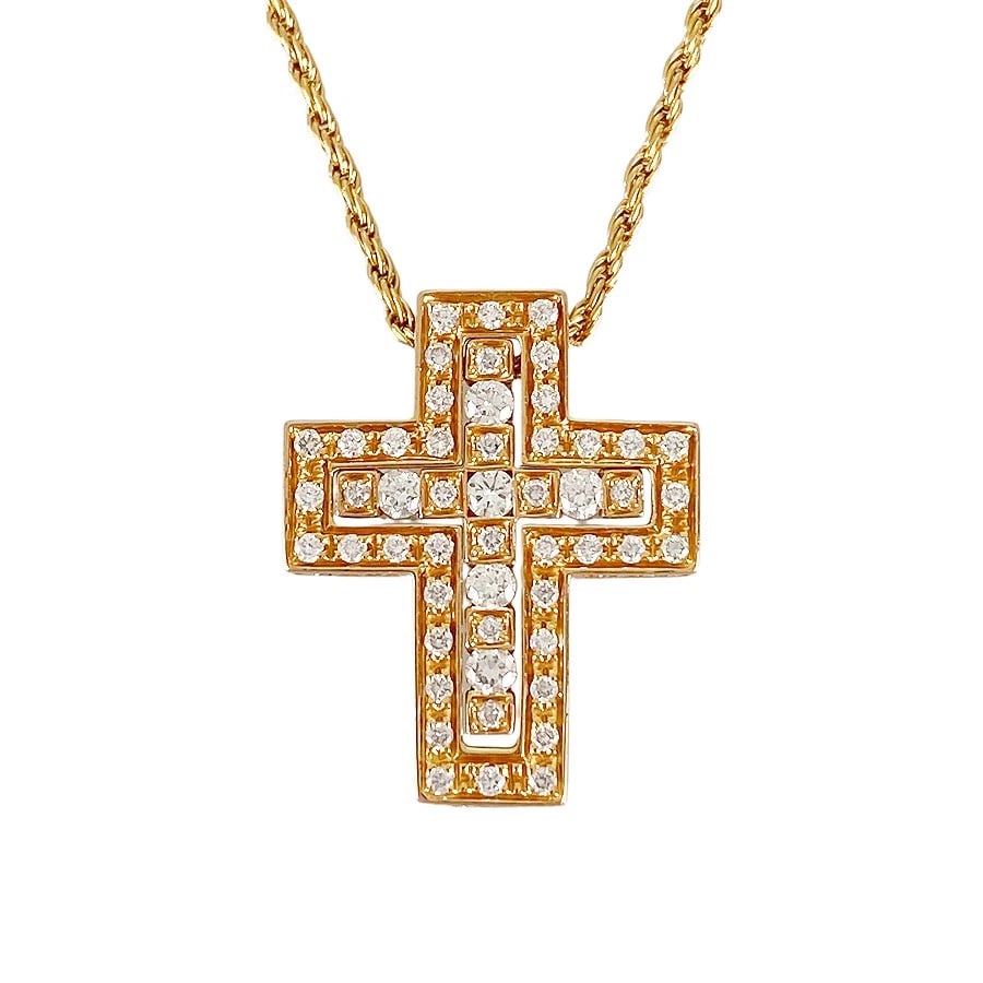 DAMIANI DIAMOND ROSE GOLD DIAMOND NECKLACE: Damiani Diamond Rose gold Diamond Necklace Brand: Damiani Type/Style: Necklace Material: 18K Rose Gold, Main Stone/Creation Natural Color: Gold Size: Top size:19.3mm×15.6mm Necklace full length:52cm
