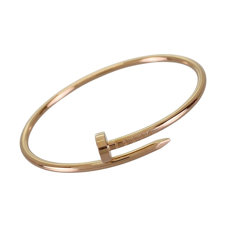 CARTIER JUSTE UN CLOU SM ROSE GOLD BRACELET: Cartier Juste un Clou SM Rose gold Bracelet Brand: Cartier Type/Style: Bracelet Material: 18K Rose Gold Color: Gold Size: Wrist Size:14.5cm width:2.45cm Accessories: None Accessories Notice