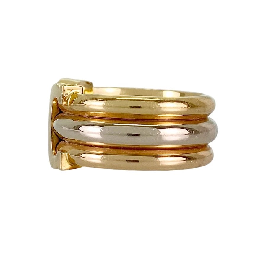 CARTIER TRINITY YELLOW GOLD RING: Cartier Trinity Yellow gold Ring Brand: Cartier Type/Style: Ring Material: 18K Yellow Gold 18K White Gold 18K Rose Gold Color: Gold Size: US:5.5 Accessories: None Accessories Notice: When p
