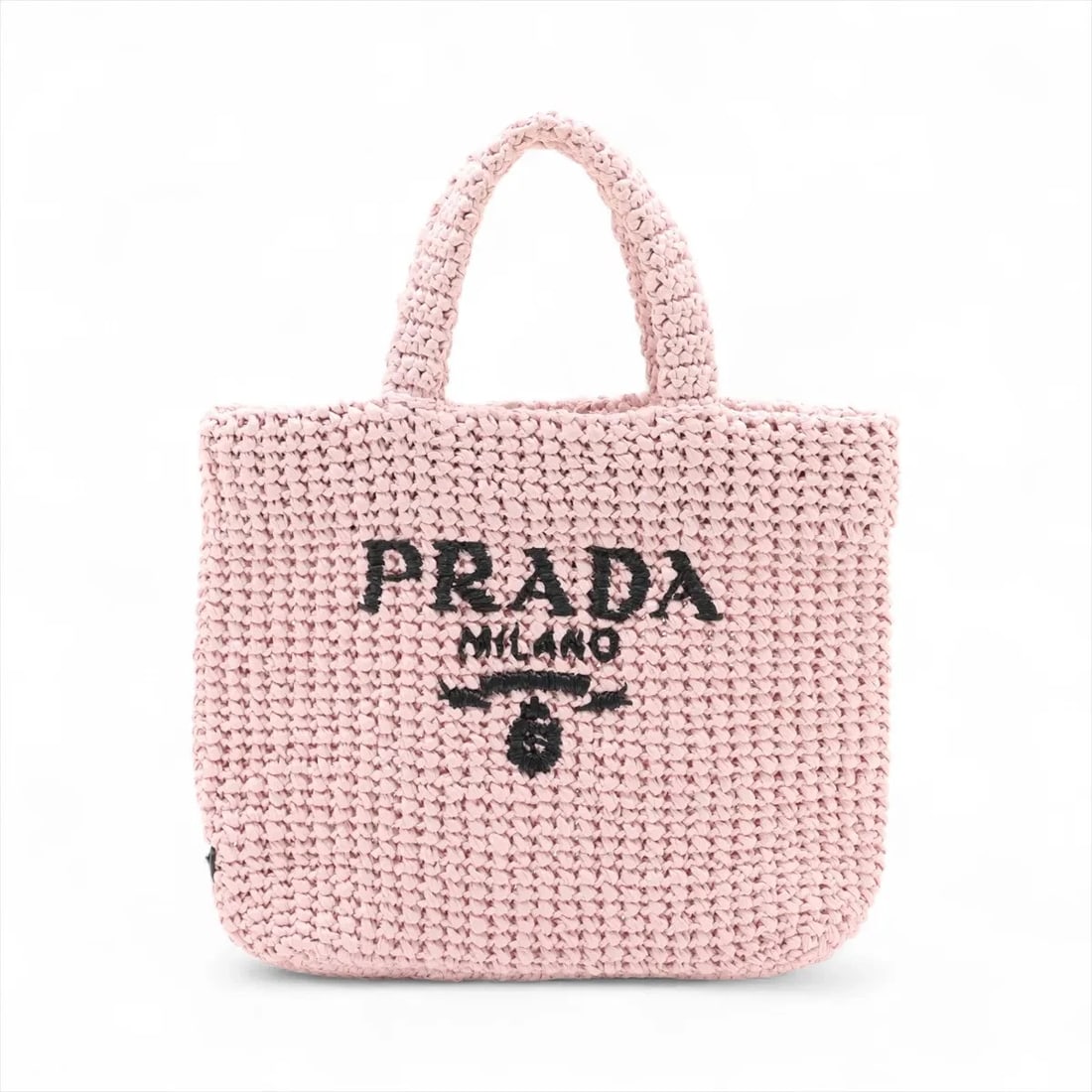 PRADA RAFFIA HANDBAG PINK, HANDBAG: Prada Raffia Handbag Pink, Handbag Brand: Prada Type/Style: Hand bag Material: Raffia Color: Pink Size: Height:9.4inch Length:10.2inch Depth:3.7inch Handle height:4.3inch Accessories: None