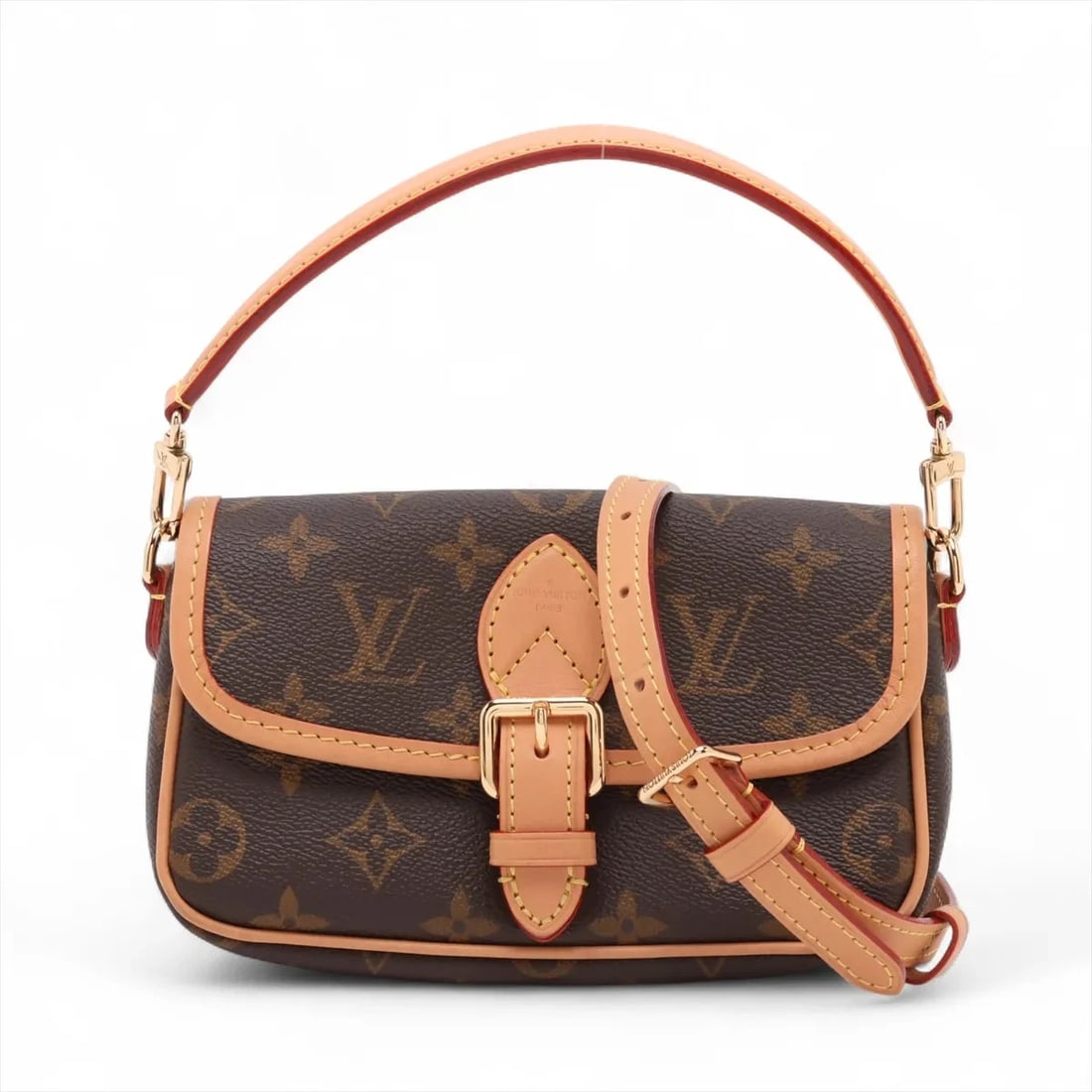 LOUIS VUITTON MONOGRAM NANO DIANE BROWN SHOULDER BAG: Louis Vuitton Monogram Nano Diane Brown Shoulder bag Brand: Louis Vuitton Type/Style: Shoulder bag Material: NONE Color: Brown Size: Height:4.3inch Length:7.5inch Depth:2.4inch Handle height:3.3inch
