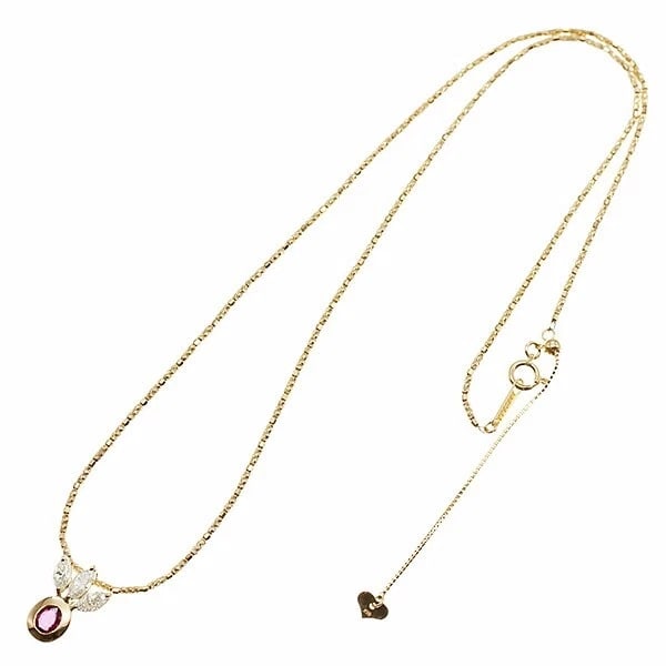 18K YG RUBY DIAMOND NECKLACE - 2