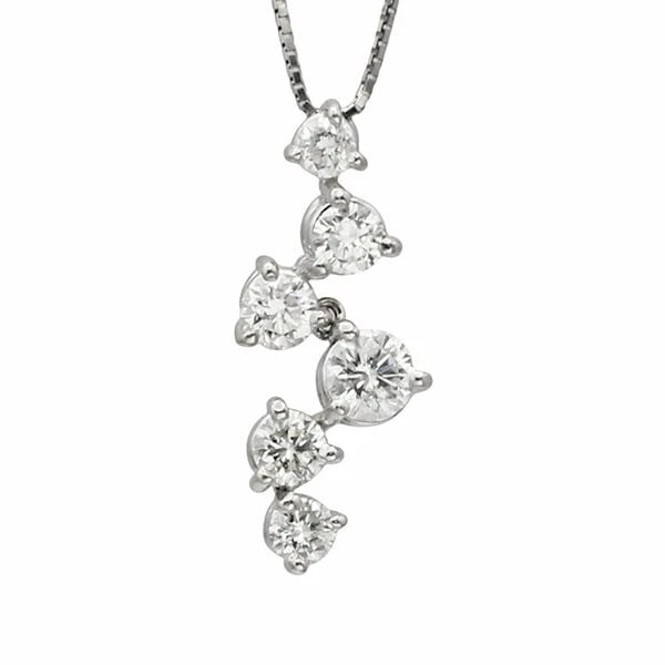 PLATINUM/18K WG DIAMOND NECKLACE: Platinum/18K WG Diamond Necklace Brand: Unbranded Type/Style: Necklace Material: K18WG PT950 Color: WG PT Size: Length: Approx. 36.5cm/40cm Top: approx. W9.5mm x H21mm Accessories: None Accessories