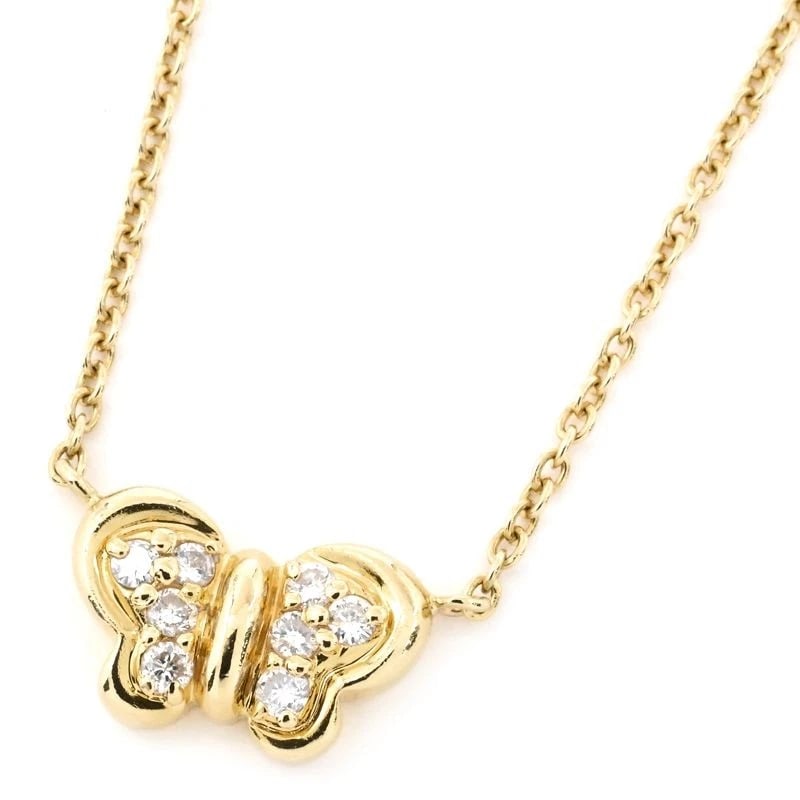 NATURAL DIAMOND NECKLACE 18K: Natural Diamond Necklace 18K Brand: Unbranded Type/Style: Necklace Material: K18YG, Main Stone/Creation Natural Diamond Color: YG Size: Effective length 41cm Chain width 1.4mm Motif 13.2mm x 8.8mm