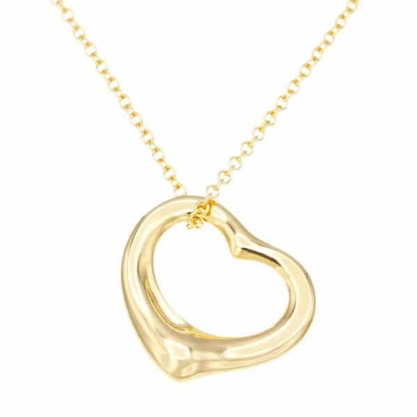 TIFFANY & CO. PERETTI OPEN HEART NECKLACE: Tiffany & Co. Peretti Open Heart Necklace Brand: Tiffany & Co. Type/Style: Necklace Material: K18YG Color: YG Size: Length: approx. 41cm Top: approx. W15mm x H16mm Accessories: None Accessories