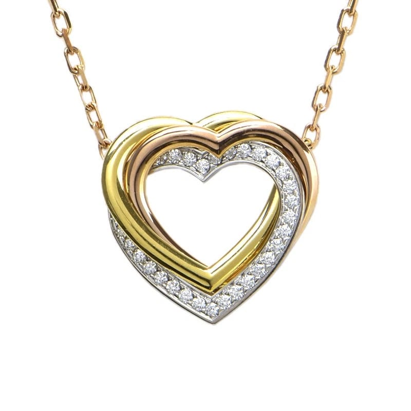 CARTIER TRINITY HEART NECKLACE 18K YG: Cartier Trinity Heart Necklace 18K YG Brand: Cartier Type/Style: Necklace Material: K18YG K18PG K18WG Color: YG PG WG Size: Effective length 37cm/40cm Chain width 1.1mm Motif 14.1mm x 14.1mm