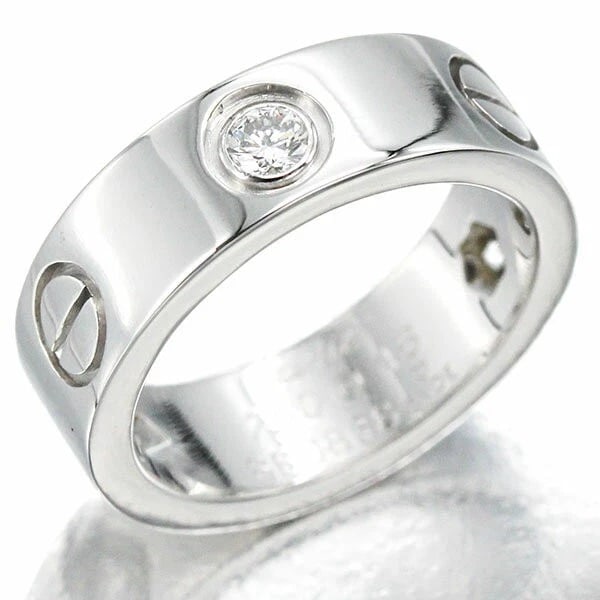CARTIER LOVE RING 3 DIAMONDS 18K WHITE GOLD: Cartier Love Ring 3 Diamonds 18K White Gold Brand: Cartier Type/Style: Ring Material: K18WG Color: WG Size: 3.5US Accessories: None Accessories Notice: When purchasing pre-owned goods, ple