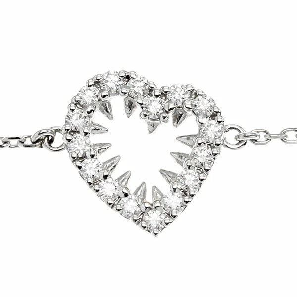 TASAKI DANGER HEART 18K WG DIAMOND BRACELET: Tasaki Danger Heart 18K WG Diamond Bracelet Brand: Tasaki Type/Style: Bracelet Material: K18WG Color: WG Size: Inner circumference: approx. 16.5cm Top: Approximately 9mm in diameter Accessories: None
