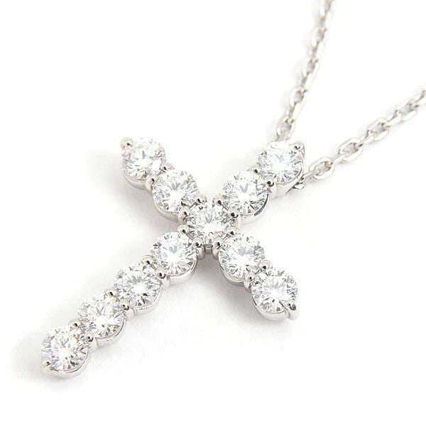 STAR JEWELRY NECKLACE DIAMOND CROSS PENDANT: Star Jewelry Necklace Diamond Cross Pendant Brand: Star Jewelry Type/Style: Necklace Material: PT950 Color: PT Size: Length: Chain: Maximum 45.5cm, Top: 13.4mm (width) x 18.4mm (height) Accessories: