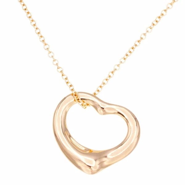 TIFFANY & CO. ELSA PERETTI OPEN HEART NECKLACE: Tiffany & Co. Elsa Peretti Open Heart Necklace Brand: Tiffany & Co. Type/Style: Necklace Material: K18PG Color: PG Size: Length: approx. 41cm Top: approx. W15mm x H16mm Accessories: None A