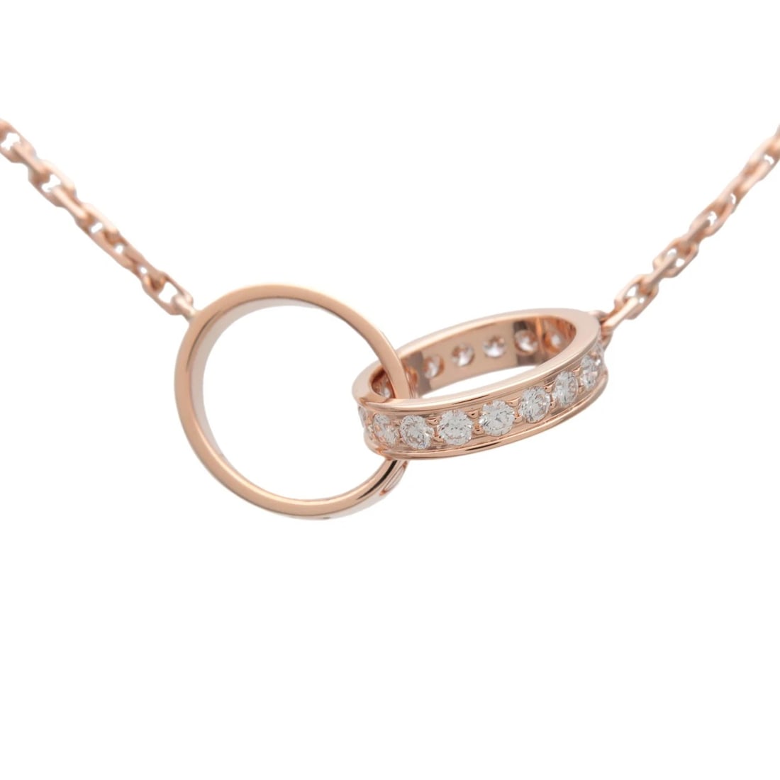 CARTIER BABY LOVE DIAMOND NECKLACE: Cartier Baby Love Diamond Necklace Brand: Cartier Type/Style: Necklace Material: 750PG Color: PG Size: W: 10.9 mm H: 9.5 mm D: 2.4 mm Chain Length (Neck Circumference): 48 cm Accessories: None