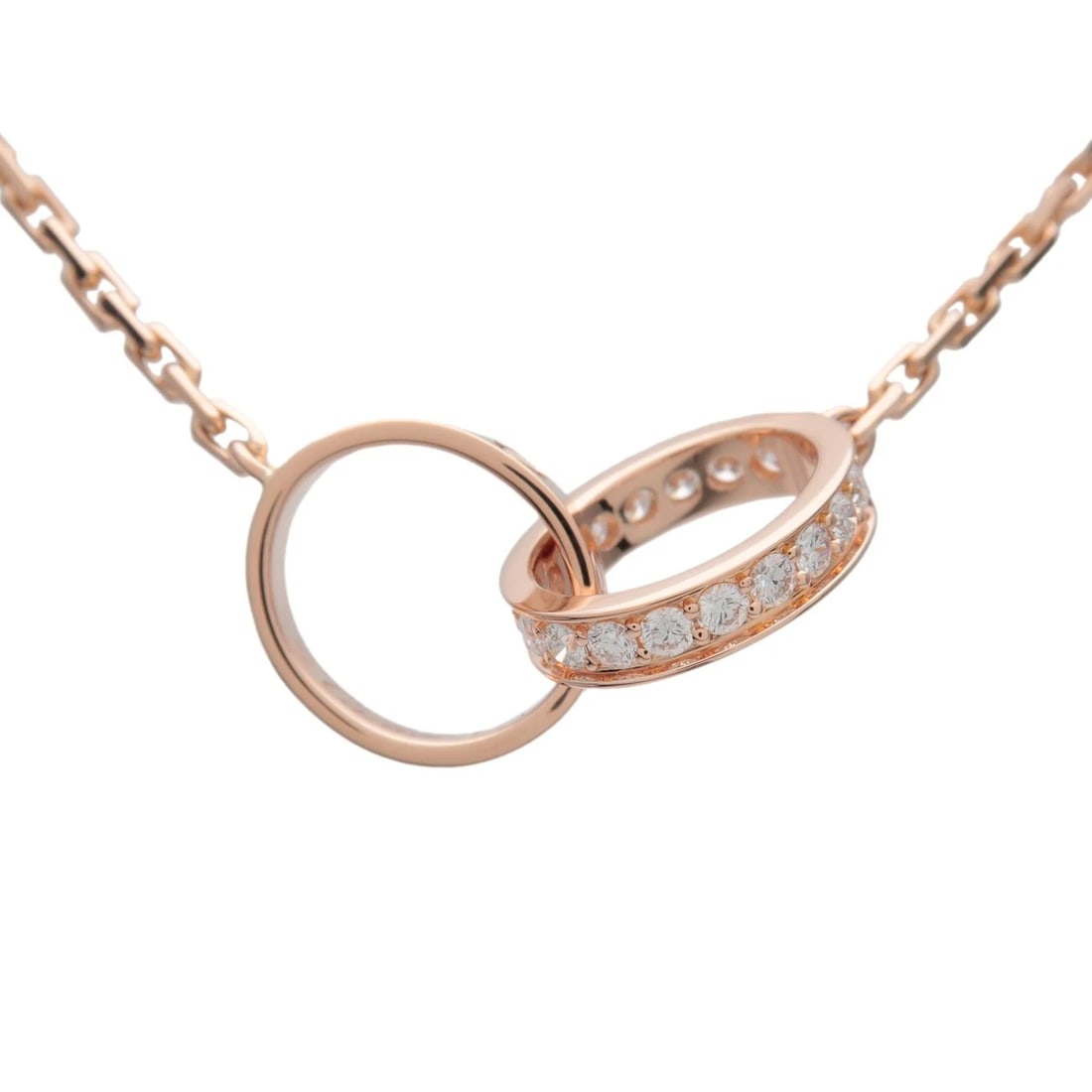 CARTIER BABY LOVE DIAMOND NECKLACE: Cartier Baby Love Diamond Necklace Brand: Cartier Type/Style: Necklace Material: 750PG Color: PG Size: W: 10.7 mm H: 9.9 mm D: 2.3 mm ??Chain length (neck circumference)] 43.7 cm Accessories: None