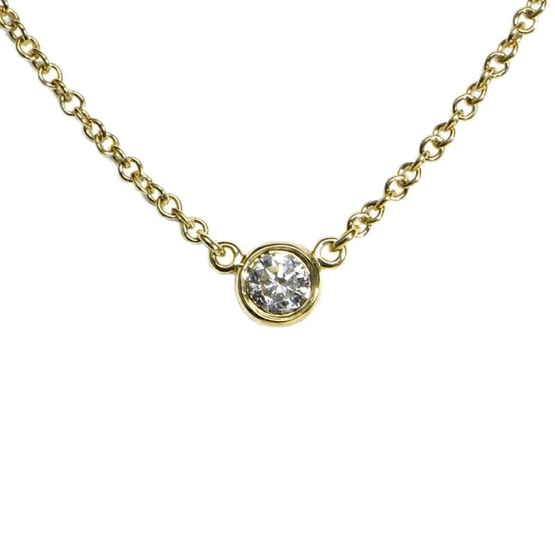 TIFFANY & CO. DIAMOND VISOR YARD SINGLE DIAMOND PENDANT: Tiffany & Co. Diamond Visor Yard Single Diamond Pendant Brand: Tiffany & Co. Type/Style: Pendant Material: K18YG Color: YG Size: Effective length 40.5cm Chain width 1.1mm Motif 6.1mm (including