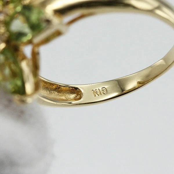 PERIDOT DIAMOND FLOWER RING - 3