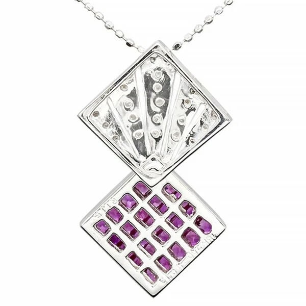 18K WG RUBY DIAMOND NECKLACE - 2