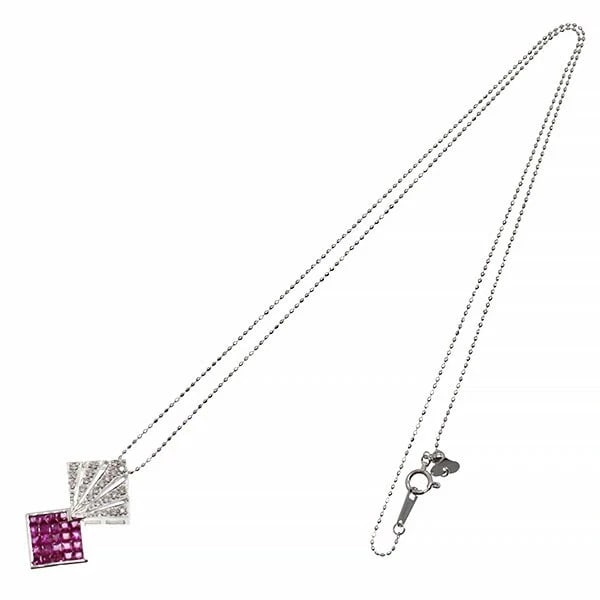 18K WG RUBY DIAMOND NECKLACE - 3