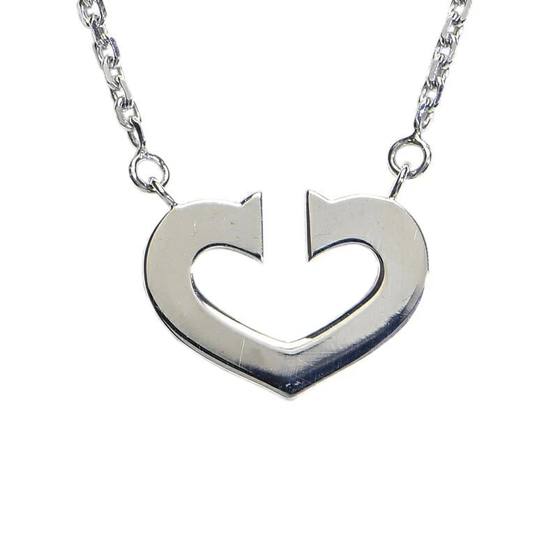 CARTIER C HEART NECKLACE 18K WG: Cartier C Heart Necklace 18K WG Brand: Cartier Type/Style: Necklace Material: K18WG Color: WG Size: Effective length 40.5cm Chain width 1.5mm Motif approx. 16.5mm x 13.3mm (including Vatican) Acce