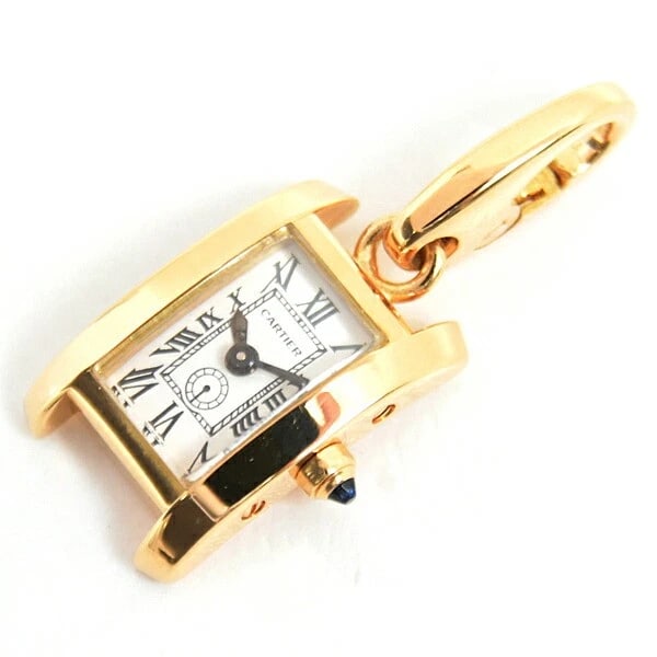 CARTIER PENDANT TANK AMERICAN WATCH CHARM: Cartier Pendant Tank American Watch Charm Brand: Cartier Type/Style: Pendant Material: 750YG Color: YG Size: Width 11.1mm, Height 16.2mm Accessories: None Accessories Notice: When purchasing
