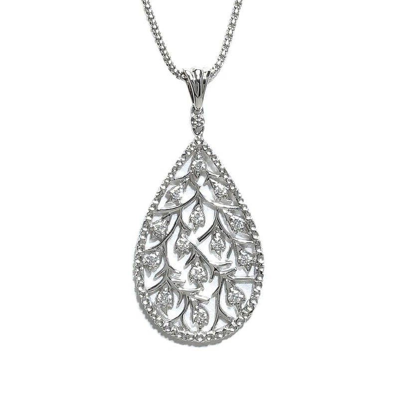 NATURAL DIAMOND NECKLACE 18K WG: Natural Diamond Necklace 18K WG Brand: Unbranded Type/Style: Necklace Material: K18WG, Main Stone/Creation Natural Diamond Color: WG Size: Size Effective length 60cm (free adjuster) Chain width 1.2mm 