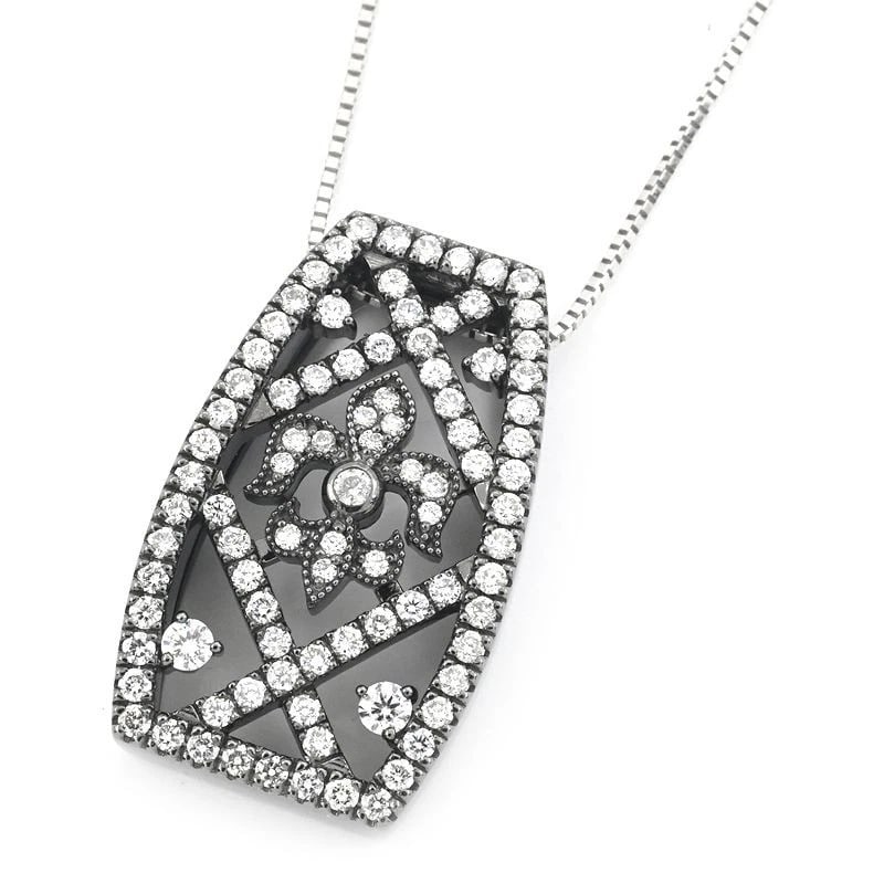 NATURAL DIAMOND NECKLACE 18K WG: natural diamond necklace 18K WG Brand: Unbranded Type/Style: Necklace Material: K18WG, Main Stone/Creation Natural Diamond Color: WG Size: Size Effective length 45cm (free adjuster) Chain width 0.6mm 