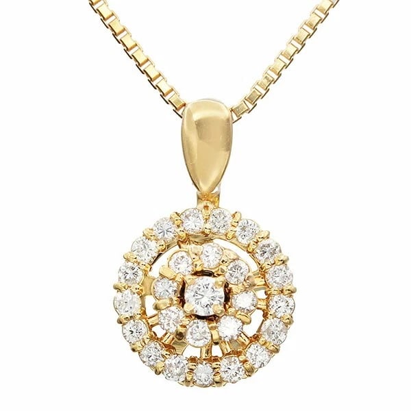 18K YG DIAMOND SWING NECKLACE: 18K YG Diamond Swing Necklace Brand: Unbranded Type/Style: Necklace Material: K18YG Color: YG Size: Size Length: Approx. 36.5cm/40cm Top: Approximately 12mm in diameter Accessories: None A