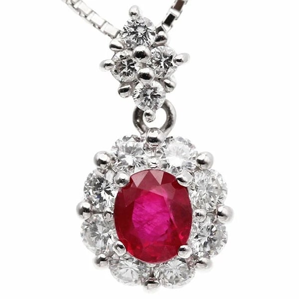 PLATINUM RUBY DIAMOND NECKLACE - 2