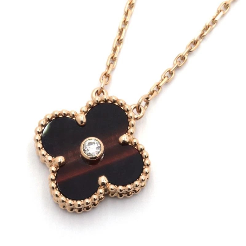 VAN CLEEF & ARPELS ALHAMBRA NECKLACE: Van Cleef & Arpels Alhambra Necklace Brand: Van Cleef & Arpels Type/Style: Necklace Material: K18PG Color: PG Size: Size Effective length 37cm/42cm Motif 14.5mm x 14.5mm Chain width 1.1mm Accessor