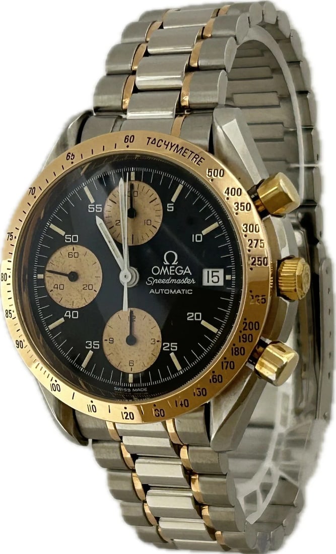 OMEGA SPEEDMASTER WATCH AUTOMATIC WATCH: Omega Speedmaster Watch Automatic Watch Brand: OMEGA Type: Wristwatch Material: Stainless Steel Color: Dial color black silver Size: Case size (w) 39mm -Arm circumference size approx. 17cm