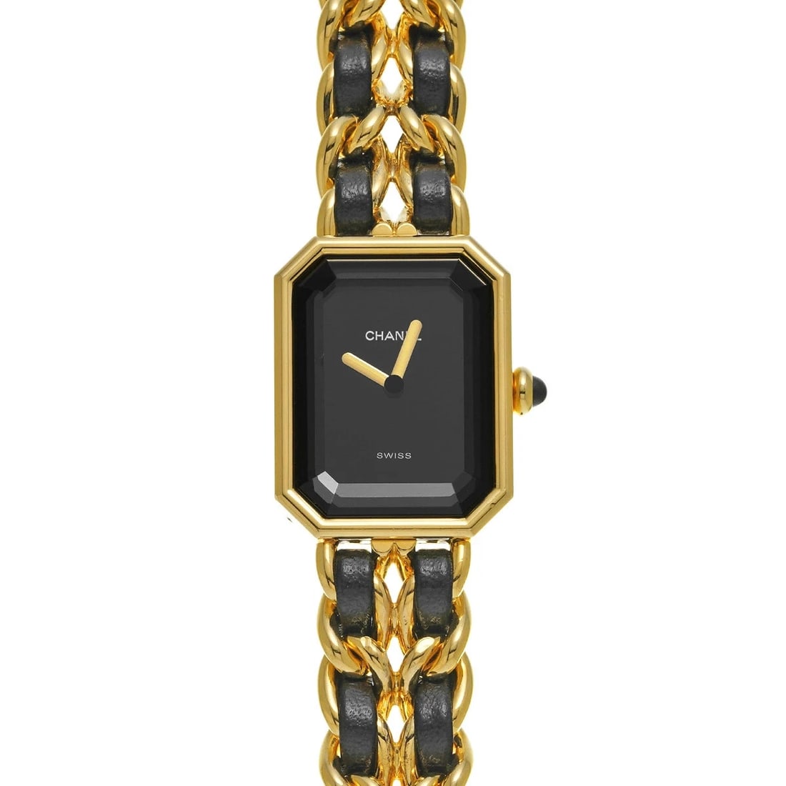 CHANEL PREMIERE BLACK WATCH QUARTZ WATCH: Chanel Premiere Black Watch Quartz Watch Brand: CHANEL Type: Wristwatch Material: GP Color: Dial color black Size: Case length/approx. 26mm width/approx. 20mm Accessories: None Accessories Notice: