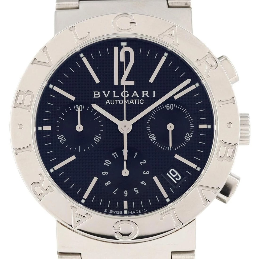 BVLGARI DLC AUTOMATIC WATCH: BVLGARI DLC Automatic Watch Brand: BVLGARI Type: Wristwatch Material: Stainless Steel Color: Dial color black Size: Size: Case diameter: 38mm Maximum arm circumference: 17cm Accessories: None