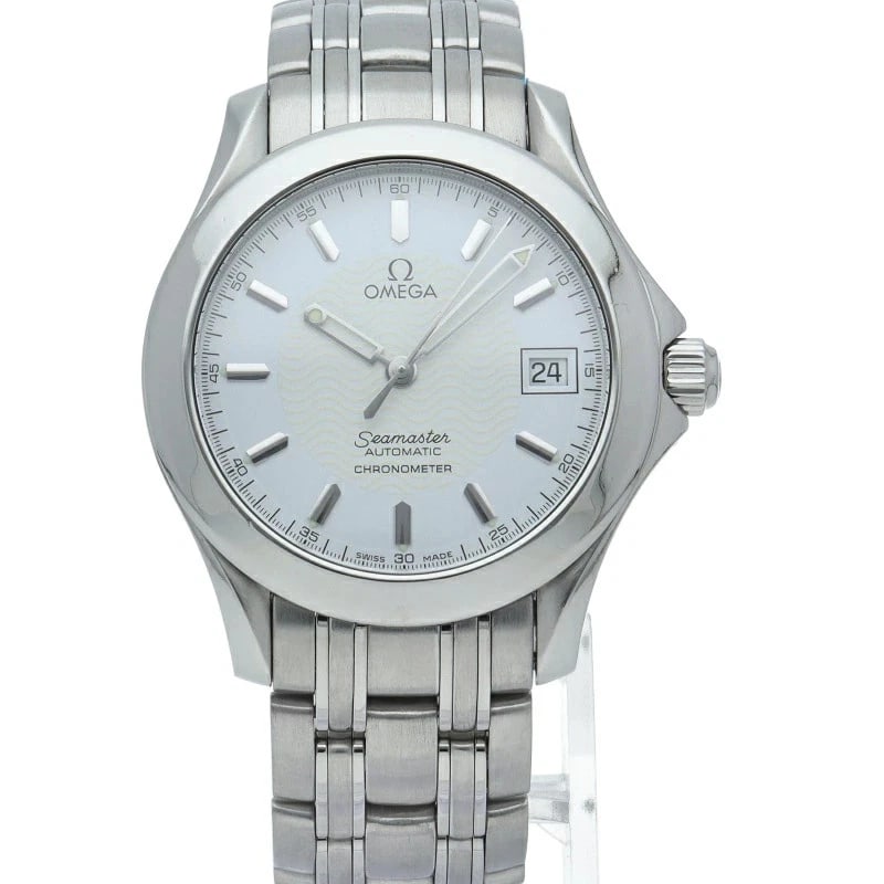 OMEGA SEAMASTER AUTOMATIC WATCH WHITE WATCH: Omega Seamaster Automatic Watch White Watch Brand: OMEGA Type: Wristwatch Material: Stainless Steel Color: Dial color blue Size: Case diameter (H) approx. 36mm Case diameter (W) approx. 36mm Arm
